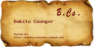 Babits Csongor névjegykártya